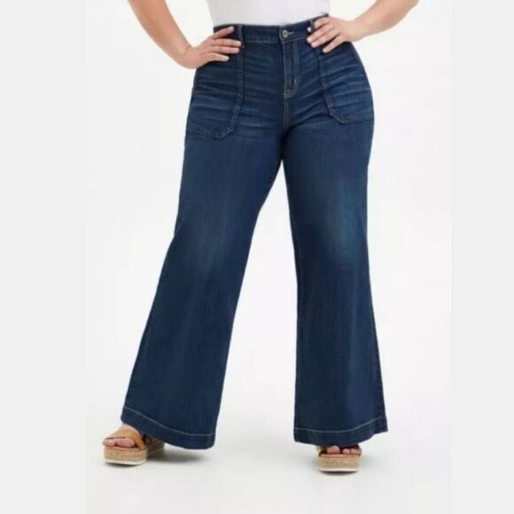 torrid Denim - Torrid Vintage Stretch High Rise Wide Jeans Sz 16T TALL
